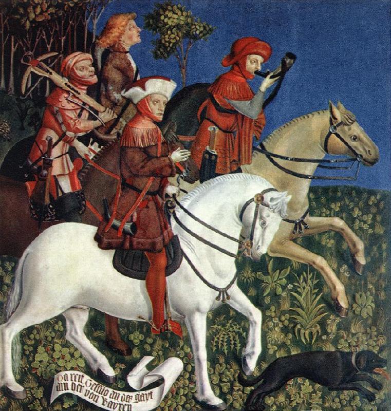 MASTER of the Polling Panels Prince Tassilo Rides to Hunting Germany oil painting art